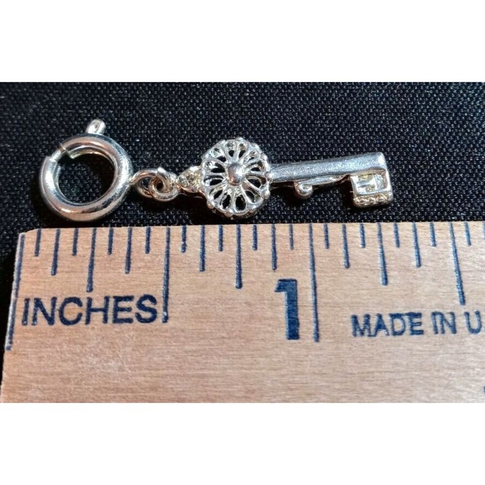 New Sterling Silver Key Charm for Bracelet or Pendant Gift Love - Picture 2 of 5